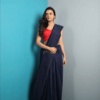Blue Cotton Saree With Blouse