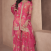 Pink Printed and Embroidered Gharara Suit_Satika