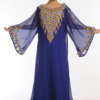 Blue Georgette Hand Embroidery Party Wear Galabiya