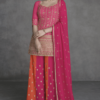 Pink Embroidered Sharara Suit_Satika