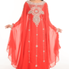 Peach Georgette Hand Embroidery Party Wear Farasha