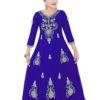 Royal Blue Georgette Hand Embroidery Party Wear Kaftan