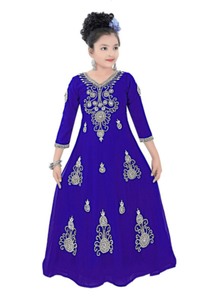 Royal Blue Georgette Hand Embroidery Party Wear Kaftan