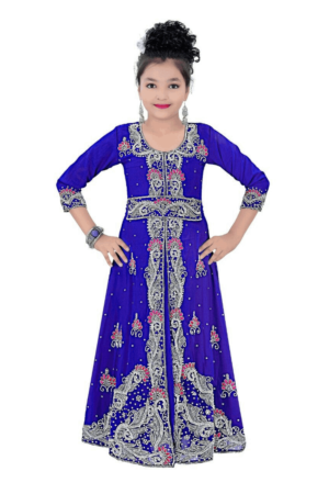 Royal Blue Georgette Hand Embroidery Party Wear Kaftan