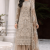 Cream Net With Sequence Embroidery Work With Diamond Work Suit_Satika