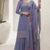 Lavender Embroidery Chinnon Party Wear Salwar Suit_Satika