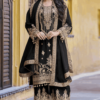 Bead Chinon Black Trendy Pakistani Salwar Suit_Satika