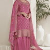 Pink Embroidery Chinnon Party Wear Salwar Suit_Satika