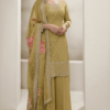 Mustard Embroidery Chinnon Party Wear Salwar Suit_Satika