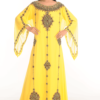 Yellow Georgette Hand Embroidery Party Wear Kaftan