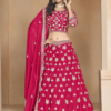 Rani Pink Art Silk Embroidered Lehenga Choli With Sequins And Threadwork