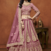 majestic pink net designer lehenga choli