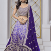 Violet Chinon Embroidered Lehenga Choli With Sequins Work