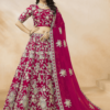 Rani Pink Art Silk Embroidered Lehenga Choli With Sequins Work