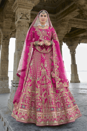 Rani Pink Silk Bridal Trendy Lehenga Choli_Satika India