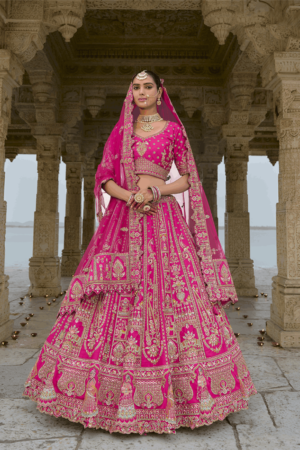 Rani Pink Silk Bridal Lehenga Choli | South Africa