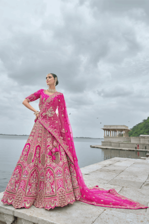 Rani Pink Silk Bridal Lehenga Choli with Dupatta | Germany