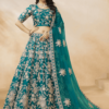 Turquoise Art Silk Embroidered Lehenga Choli With Sequins Work