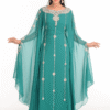 Green Georgette Stone Work Dubai Abaya Farasha