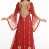 Maroon Georgette Hand Embroidery Party Wear Galabiya