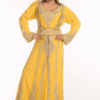 Yellow Georgette Hand Embroidery Party Wear Kaftan