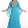Turquoise Blue Jalabiya Kaftan – Embroidered Modest Dress for Eid and Weddings in Germany | Satika India