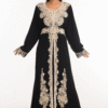 BLACK Stylish Georgette New Moroccan Dubai Kaftan Abaya Farasha Dress Long Gown