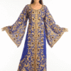 Blue Georgette Hand-Embroidered Galabiya – Elegant Islamic Party Wear Gown for Women
