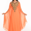 Modest Light Orange Georgette Farasha – Islamic Party Dress for Eid, Weddings & Events