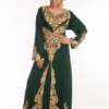 Bottle Green Georgette Hand Embroidery Party Wear Kaftan