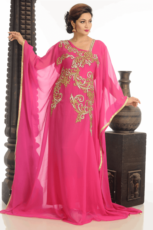 SALE Luxury Bedded Crystal Work Moroccan Dubai Kaftan Wedding Bridesmaid Dress