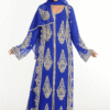 Women navy blue and white moroccan kaftan dress