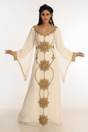 White luxury Moroccan kaftan wedding dress Germany