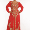 Red Georgette Hand Embroidery Party Wear Kaftan