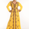 Yellow Georgette Hand Embroidery Party Wear Kaftan