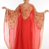 Red Georgette Hand Embroidery Party Wear Farasha