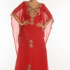 Red Georgette Hand Embroidery Party Wear Farasha