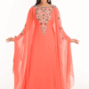 Peach Georgette Farasha with Hand Embroidery – Islamic Party Dress