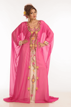 Multicolor Georgette Hand Embroidery Party Wear Kaftan