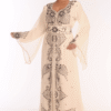 White Georgette Hand Embroidery Party Wear Kaftan