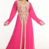 Buy Pink Embroidered Farasha Kaftan – Jalabiya Abaya Dress | Satika India Sale