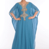 Firozi Blue Georgette Hand Embroidery Party Wear Kaftan