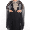Black Embroidered Kaftan Jalabiya Farasha Dress – Satika India Islamic Wear