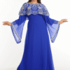 Royal Blue Georgette Hand Embroidery Party Wear Kaftan