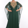 Green Farasha Kaftan – Embroidered Moroccan Jalabiya Abaya Gown | Satika India Ireland