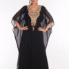 Black Georgette Hand Embroidery Party Wear Kaftan