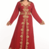 Red Georgette Hand Embroidery Party Wear Kaftan