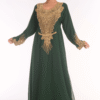 Bottle Green Georgette Hand Embroidery Party Wear Kaftan