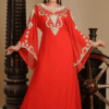 Red Embroidered Jalabiya Caftan – Moroccan Farasha Tachkita Dress | Satika India Germany