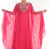 Pink Farasha Kaftan – Arabic Butterfly Sleeve Modest Abaya Dress | Satika India